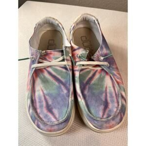 Hey Dude Wendy Rise Platform‎ Slip On Casual Shoe - Candy Tie Dye - 7 Wmn